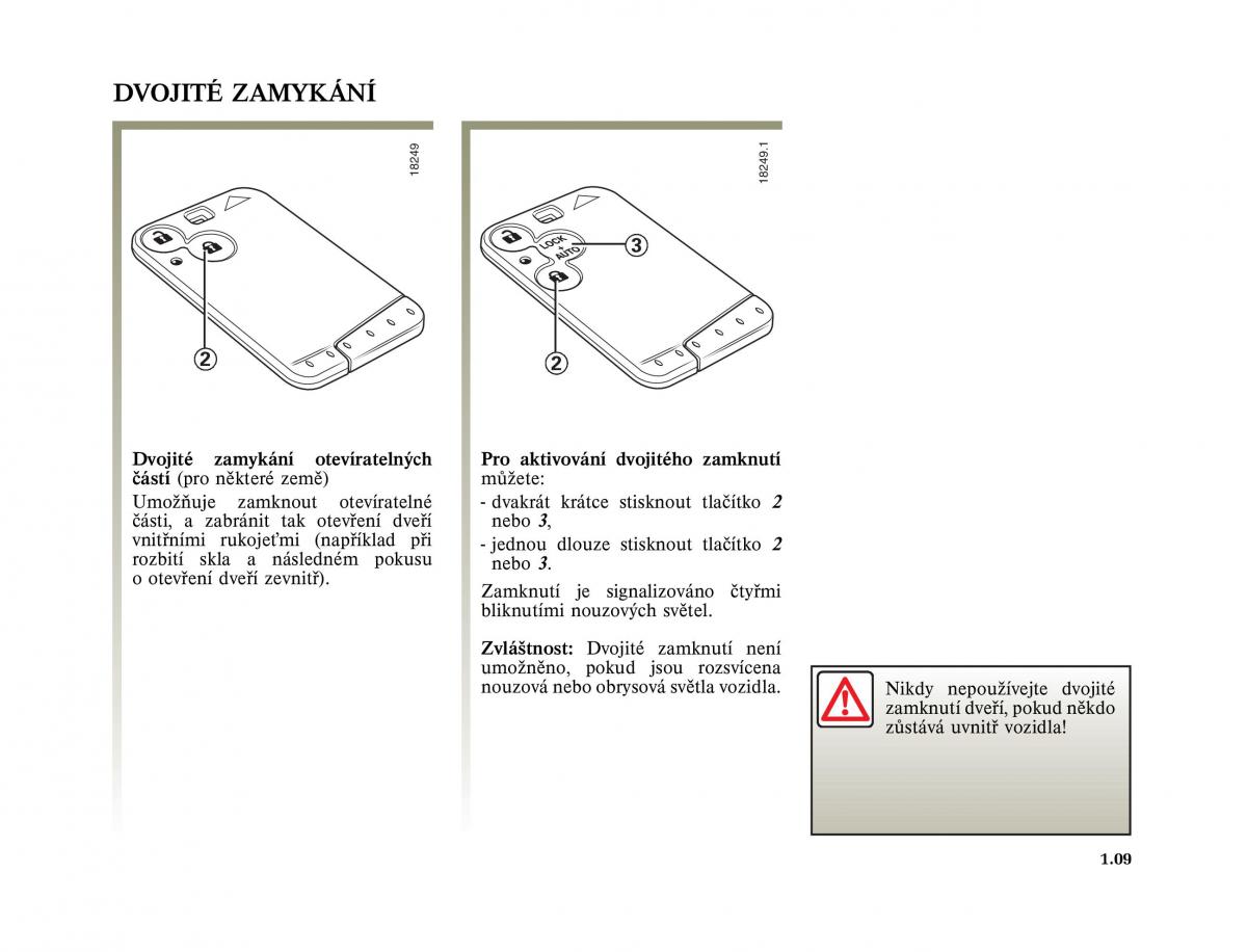 Renault Vel Satis instrukcja obslugi / page 19