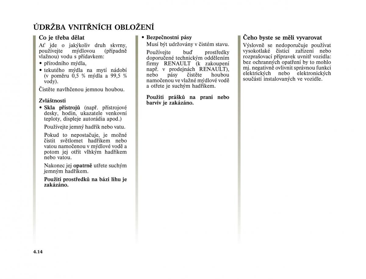 Renault Vel Satis instrukcja obslugi / page 192
