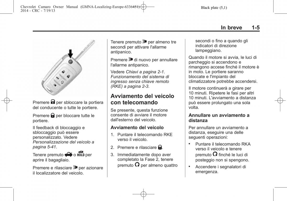 Chevrolet Camaro V 5 manuale del proprietario / page 9