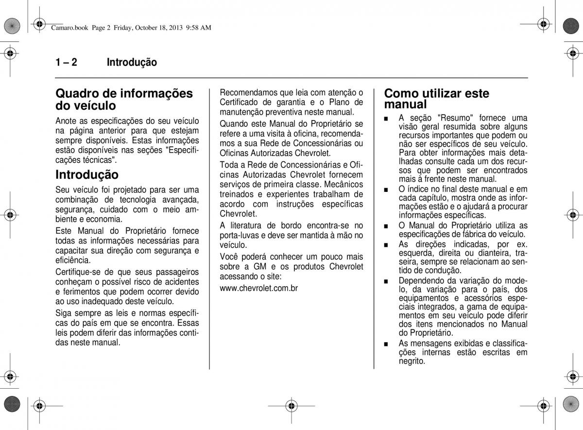 Chevrolet Camaro V 5 manual del propietario / page 6