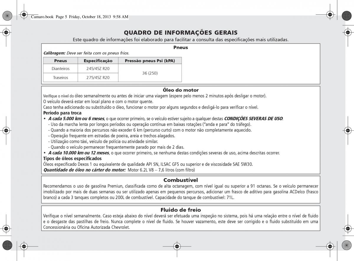 Chevrolet Camaro V 5 manual del propietario / page 279