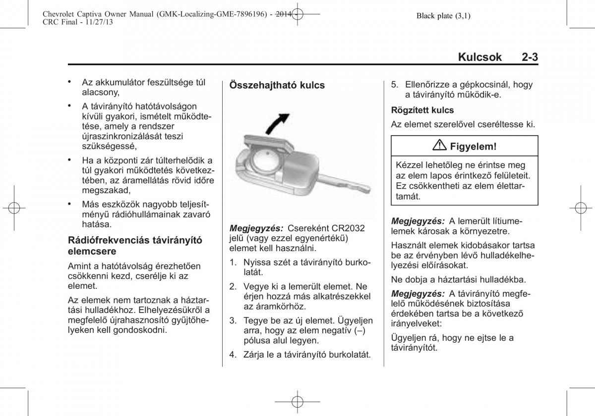 Chevrolet Captiva Kezelesi utmutato / page 21