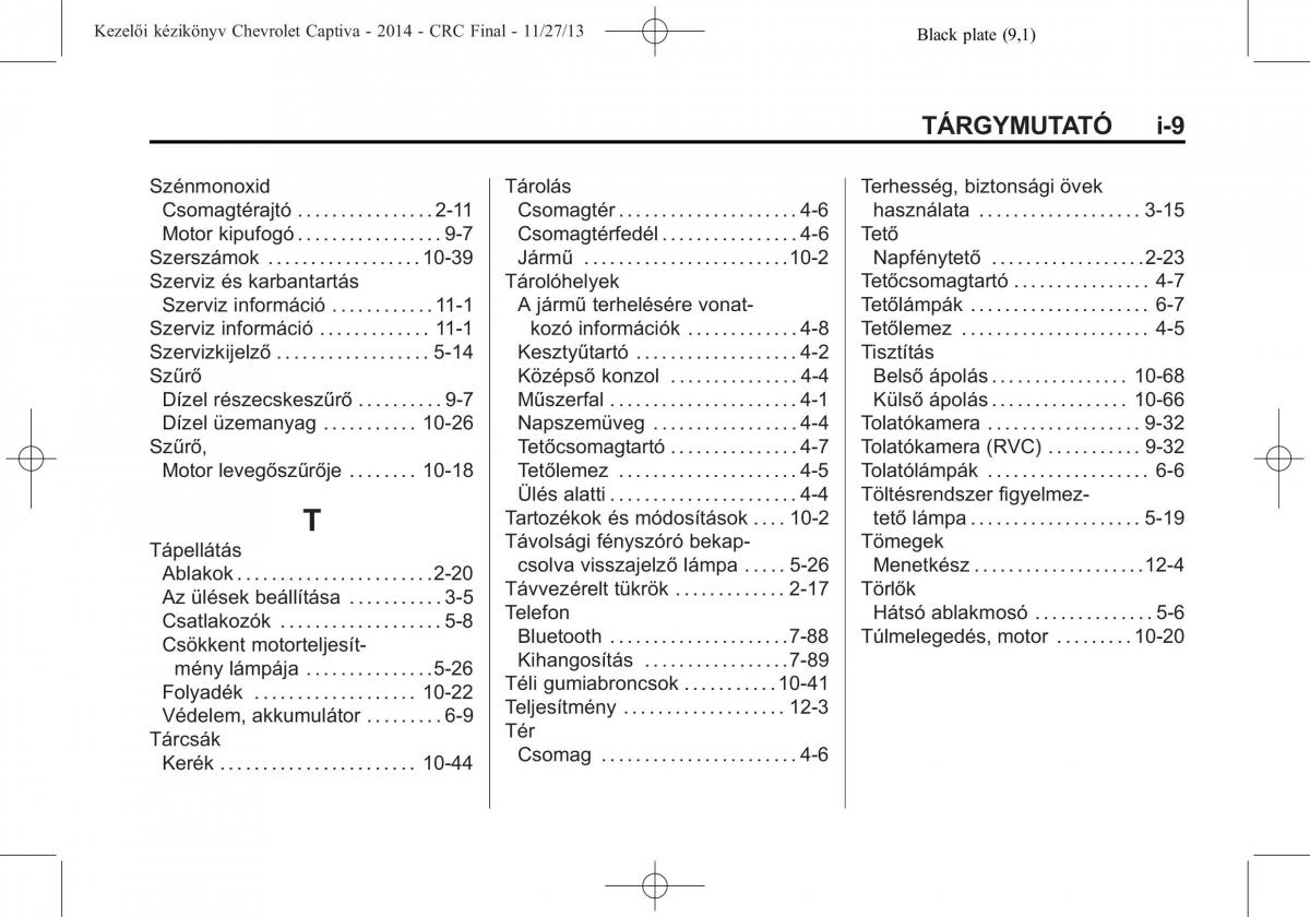 Chevrolet Captiva Kezelesi utmutato / page 367