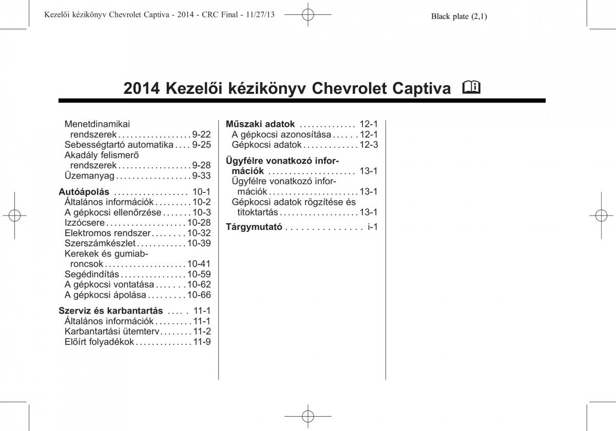 Chevrolet Captiva Kezelesi utmutato / page 2