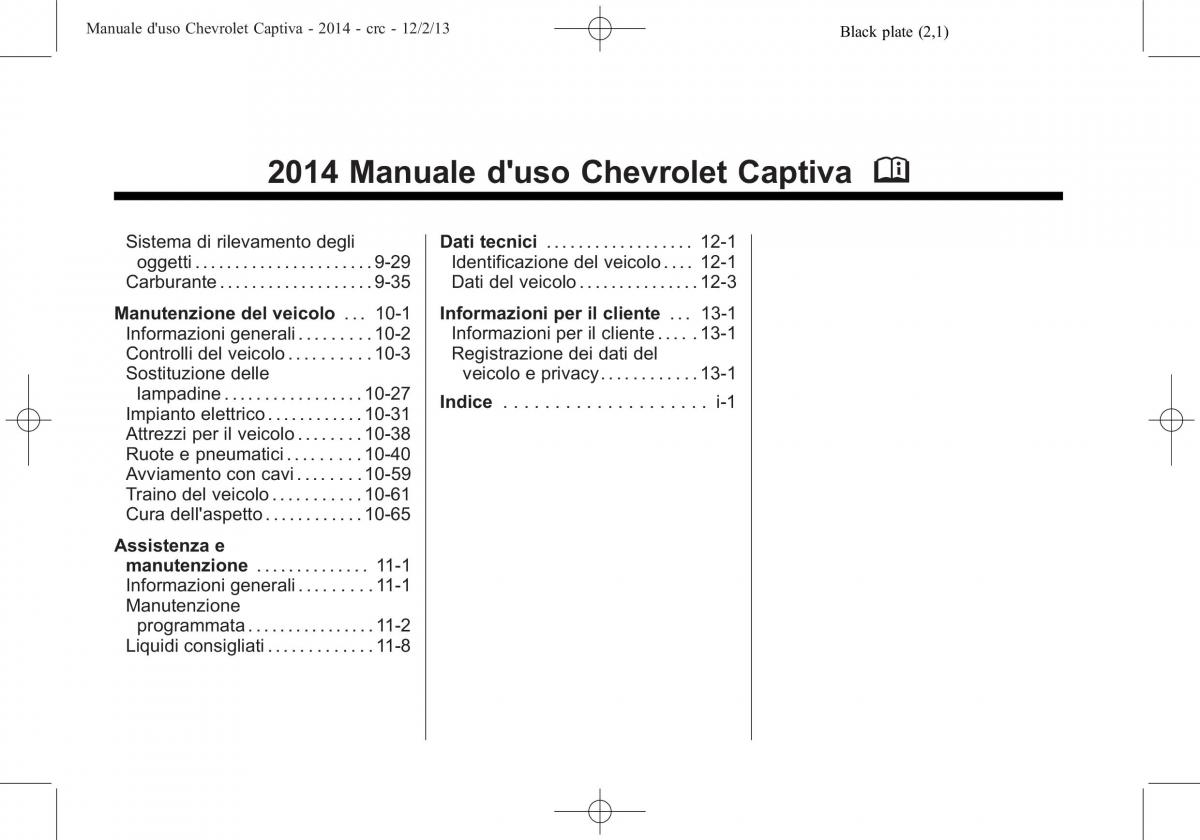 Chevrolet Captiva manuale del proprietario / page 2