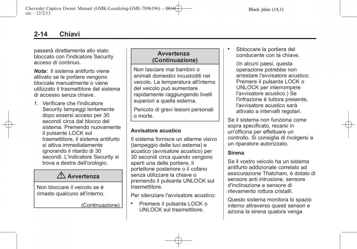Chevrolet Captiva manuale del proprietario / page 32