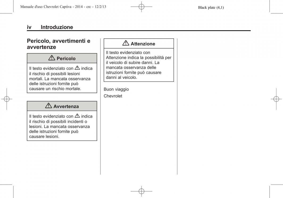 Chevrolet Captiva manuale del proprietario / page 4