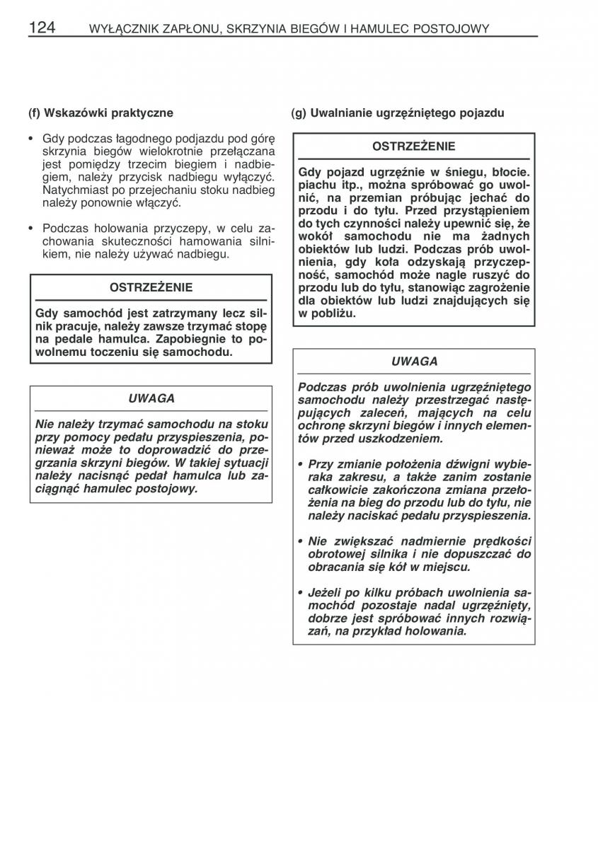 Toyota Yaris Verso instrukcja obslugi / page 131