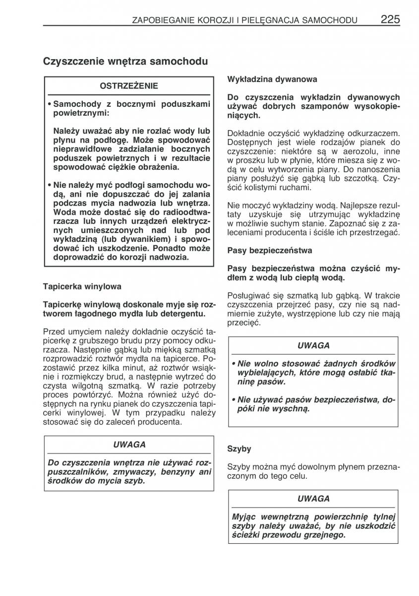 Toyota Yaris Verso instrukcja obslugi / page 232
