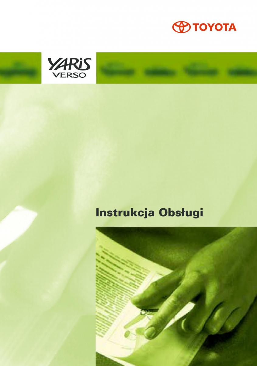 Toyota Yaris Verso instrukcja obslugi / page 1