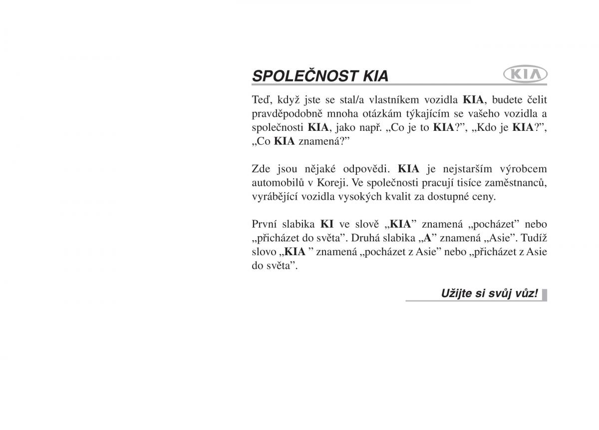 KIA Picanto I 1 navod k obsludze / page 1