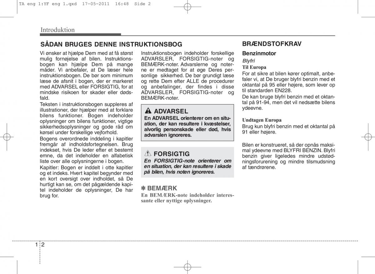 KIA Picanto II 2 Bilens instruktionsbog / page 6