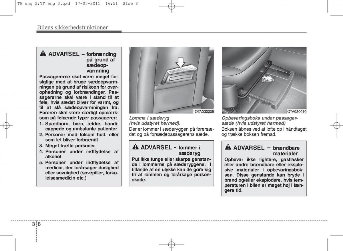 KIA Picanto II 2 Bilens instruktionsbog / page 22