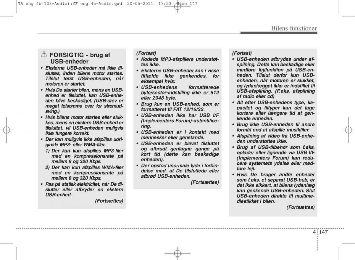 KIA Picanto II 2 Bilens instruktionsbog / page 223