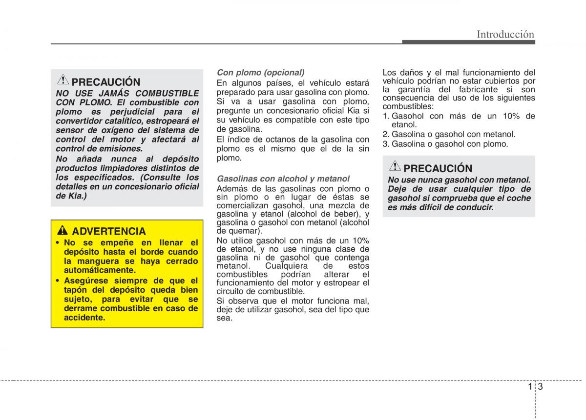KIA Picanto II 2 manual del propietario / page 3