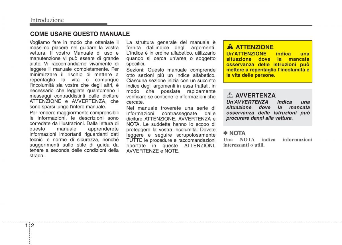 KIA Picanto II 2 manuale del proprietario / page 9