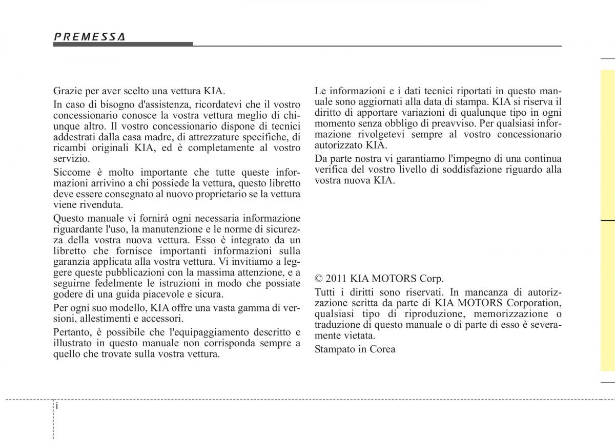 KIA Picanto II 2 manuale del proprietario / page 4