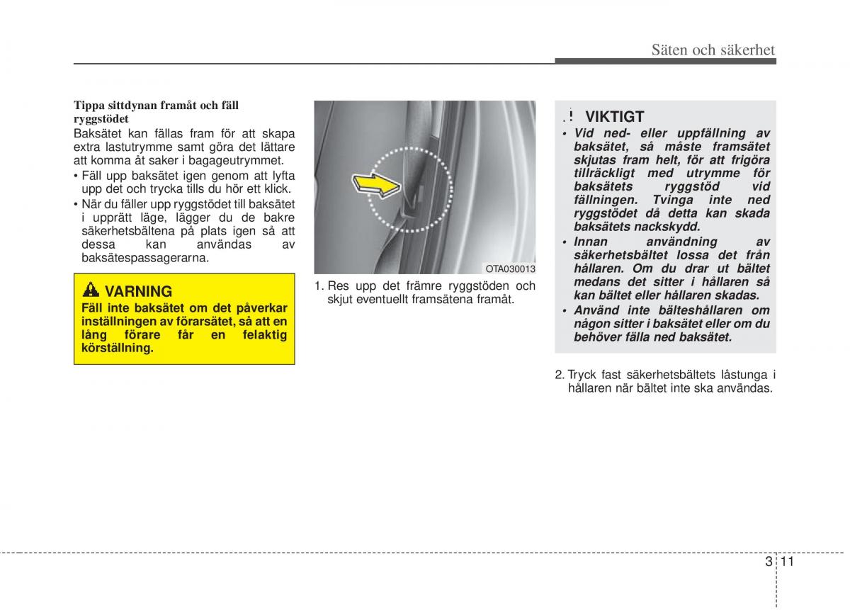 KIA Picanto II 2 instruktionsbok / page 31