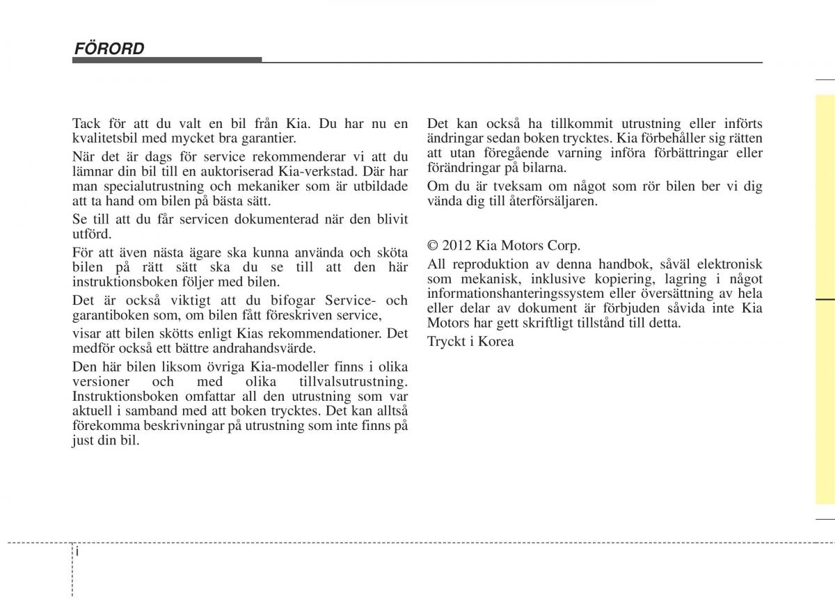 KIA Picanto II 2 instruktionsbok / page 4