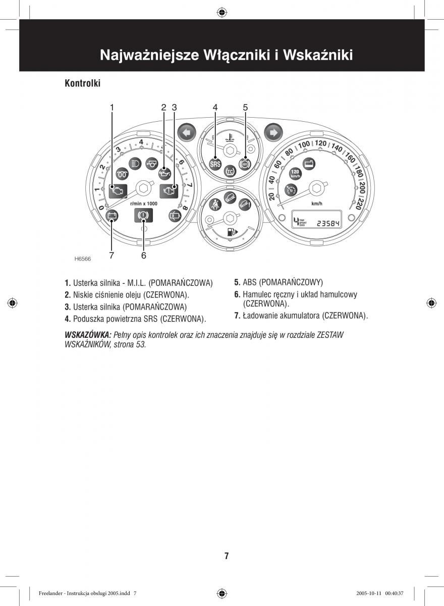 manual  Land Rover Freelander I 1 instrukcja / page 7