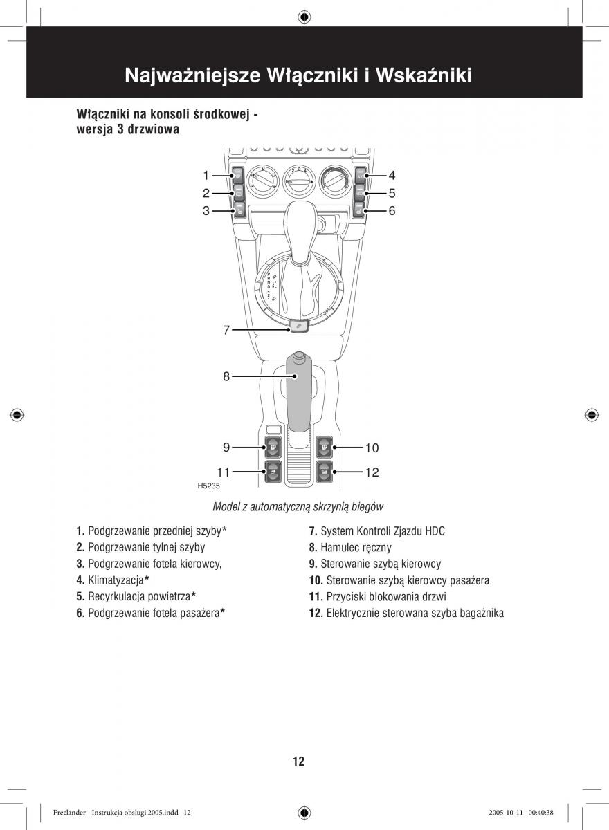 manual  Land Rover Freelander I 1 instrukcja / page 12