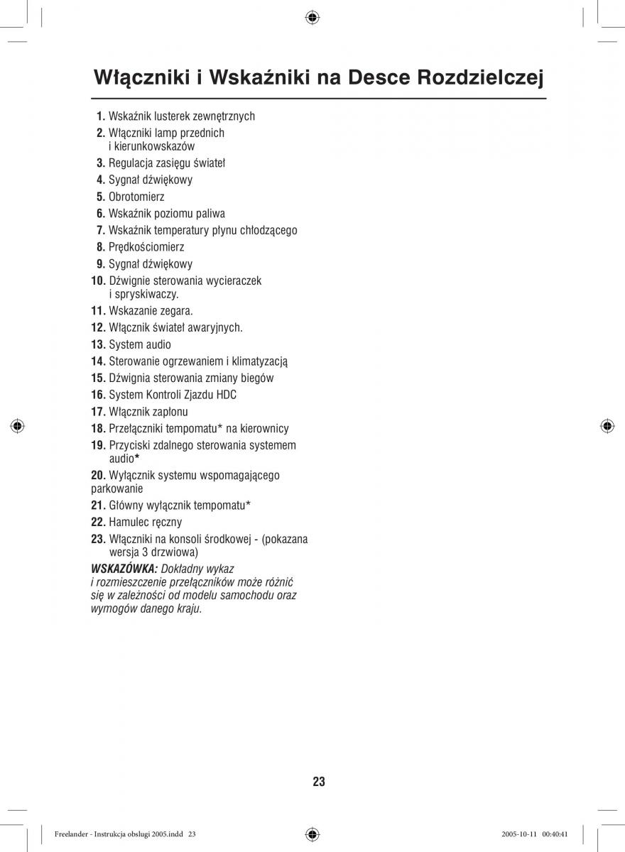 manual  Land Rover Freelander I 1 instrukcja / page 23