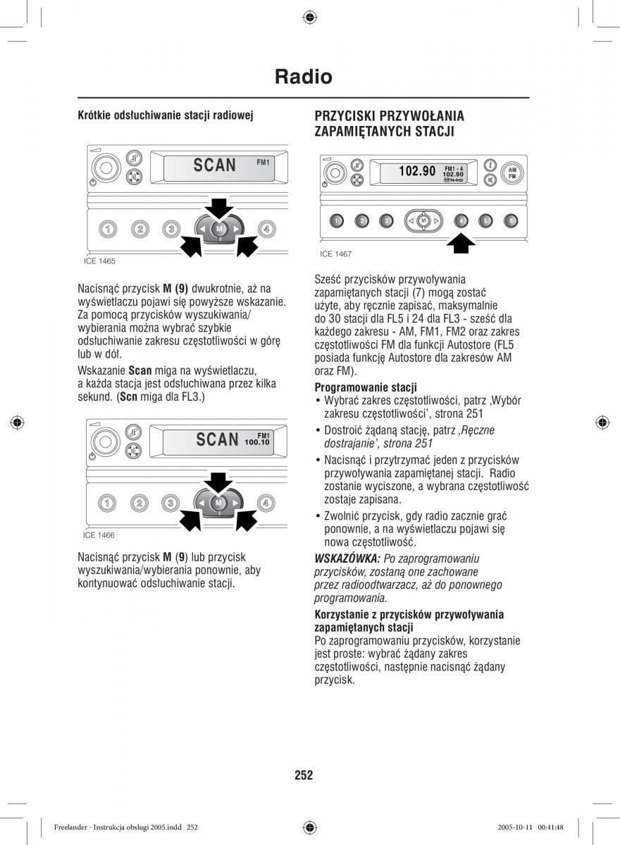 Land Rover Freelander I 1 instrukcja obslugi / page 252