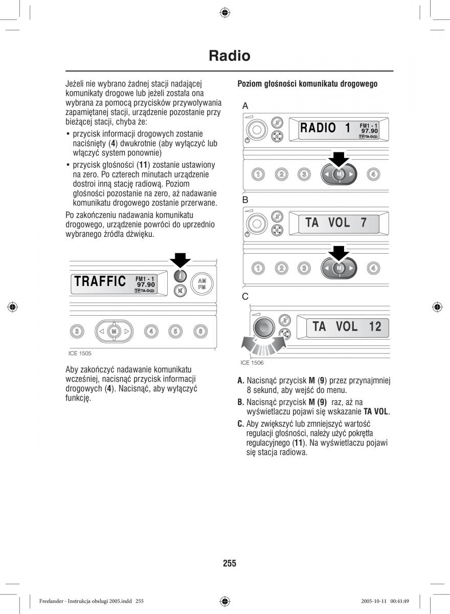 Land Rover Freelander I 1 instrukcja obslugi / page 255