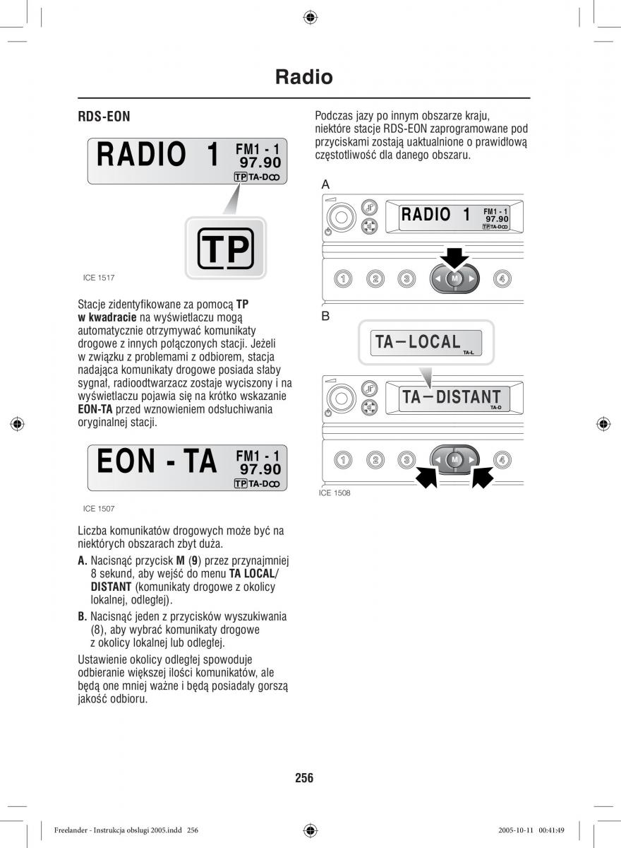 Land Rover Freelander I 1 instrukcja obslugi / page 256