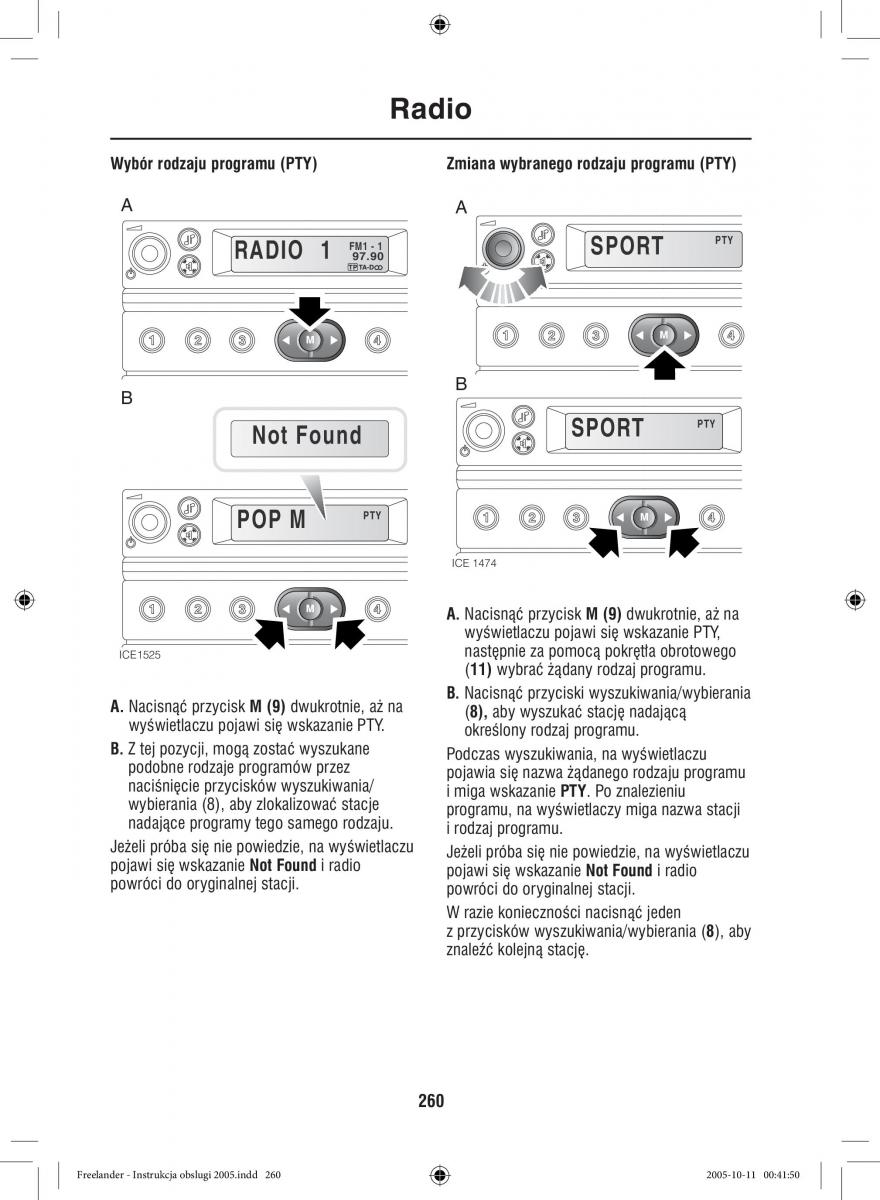 Land Rover Freelander I 1 instrukcja obslugi / page 260