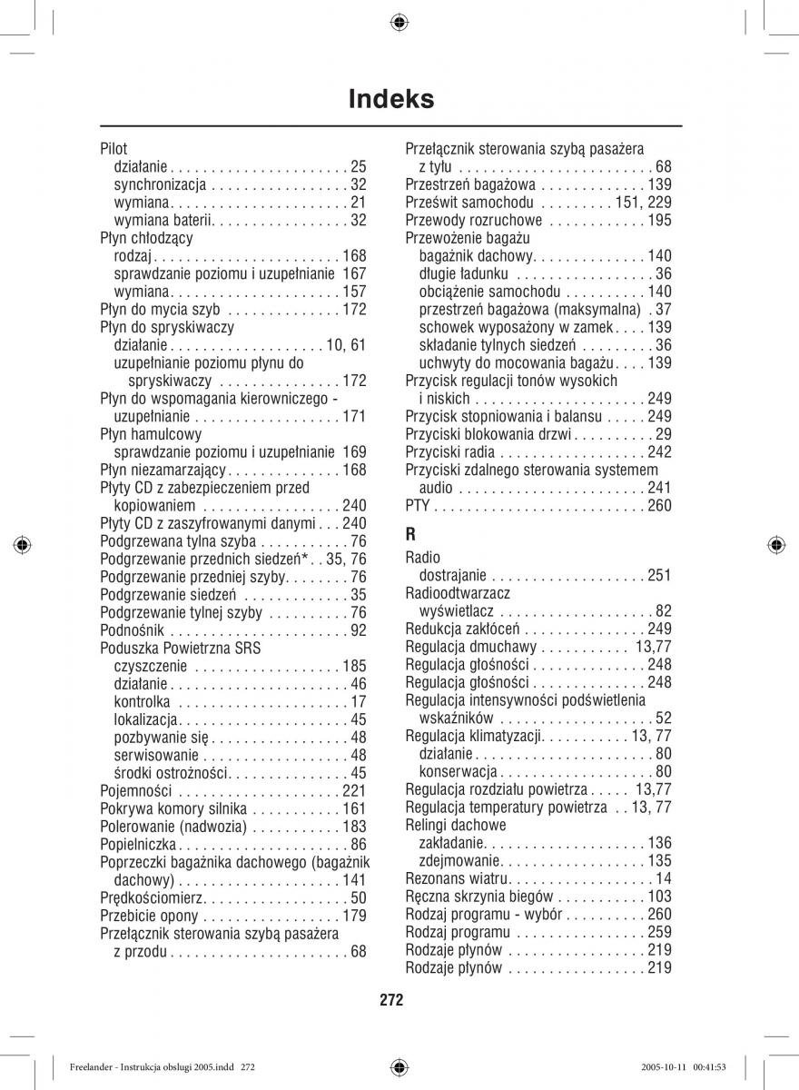 manual  Land Rover Freelander I 1 instrukcja / page 272