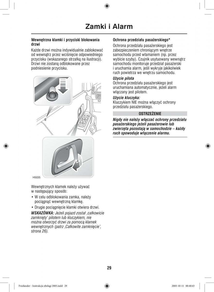 Land Rover Freelander I 1 instrukcja obslugi / page 29