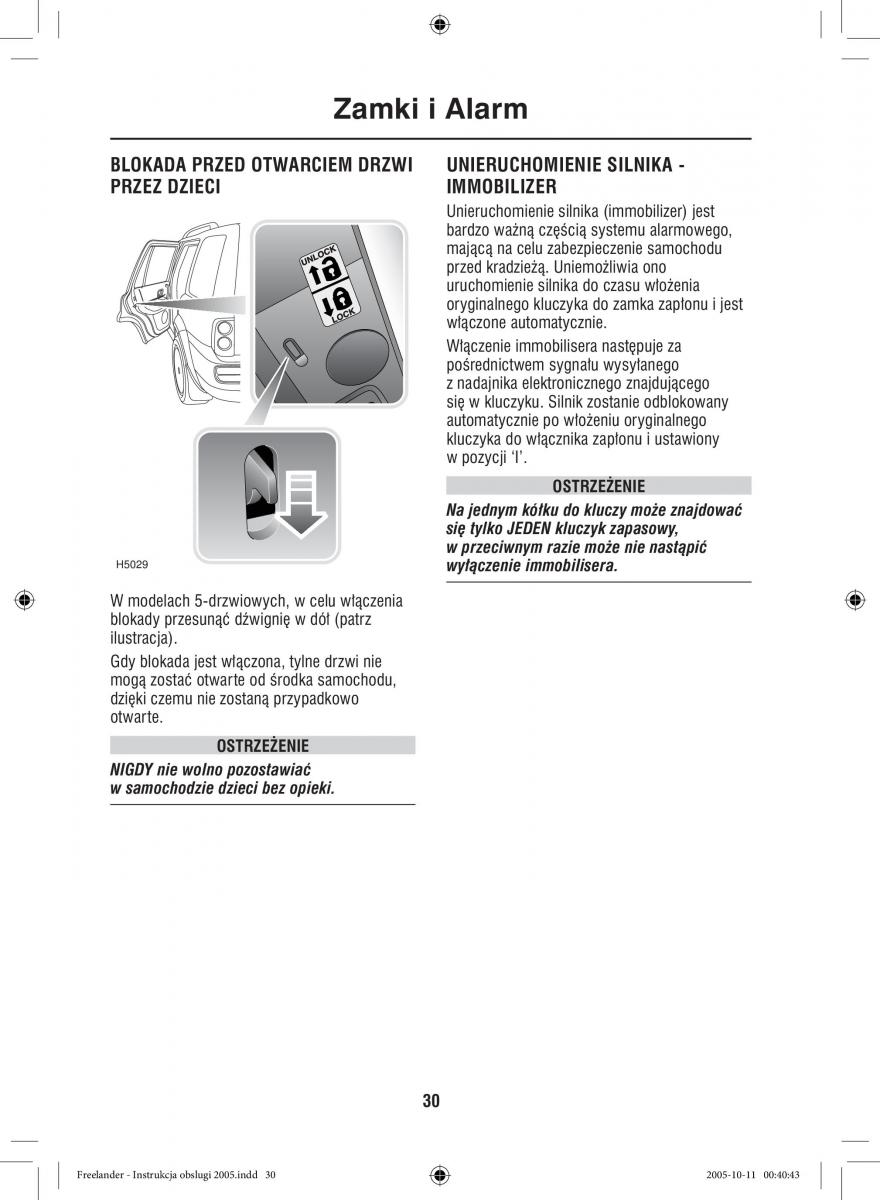 Land Rover Freelander I 1 instrukcja obslugi / page 30