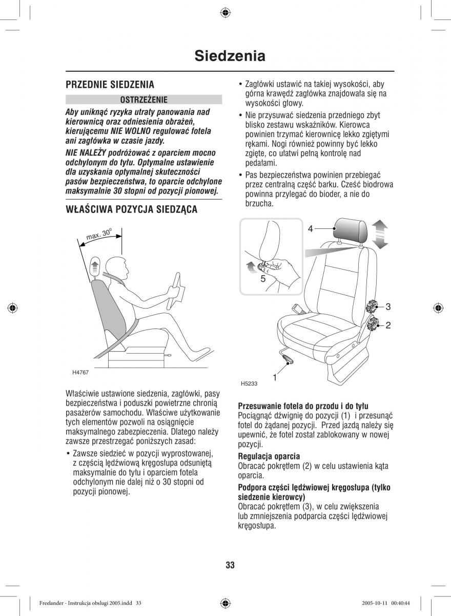 Land Rover Freelander I 1 instrukcja obslugi / page 33