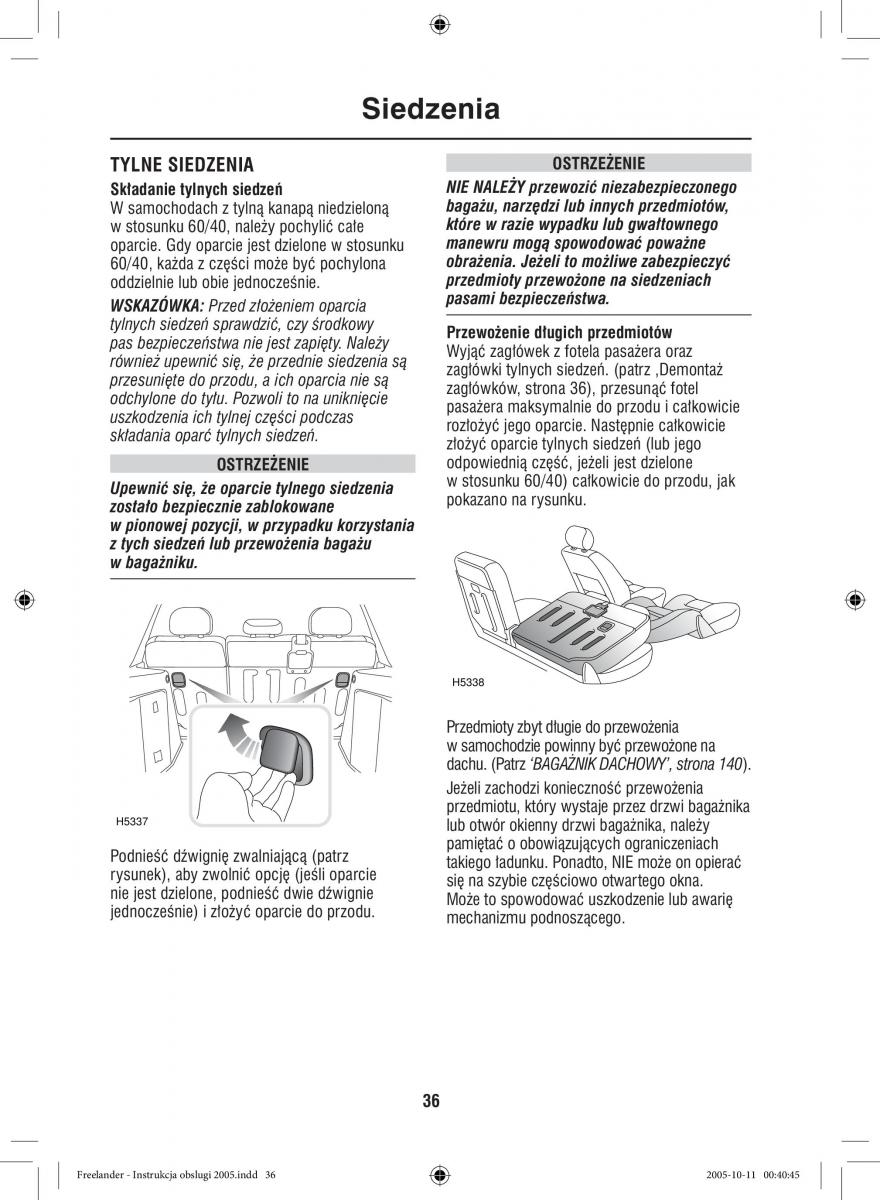 Land Rover Freelander I 1 instrukcja obslugi / page 36