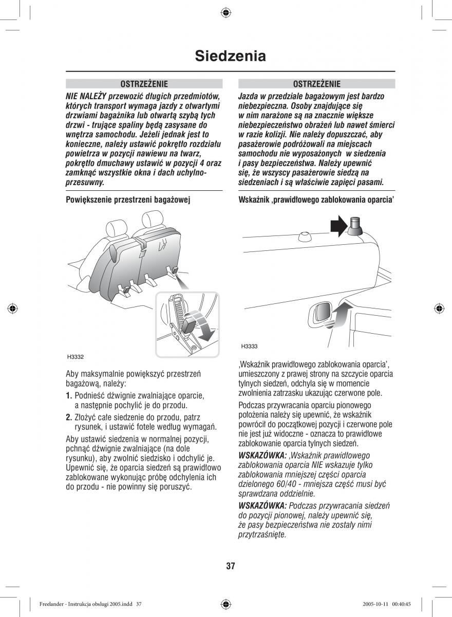 Land Rover Freelander I 1 instrukcja obslugi / page 37