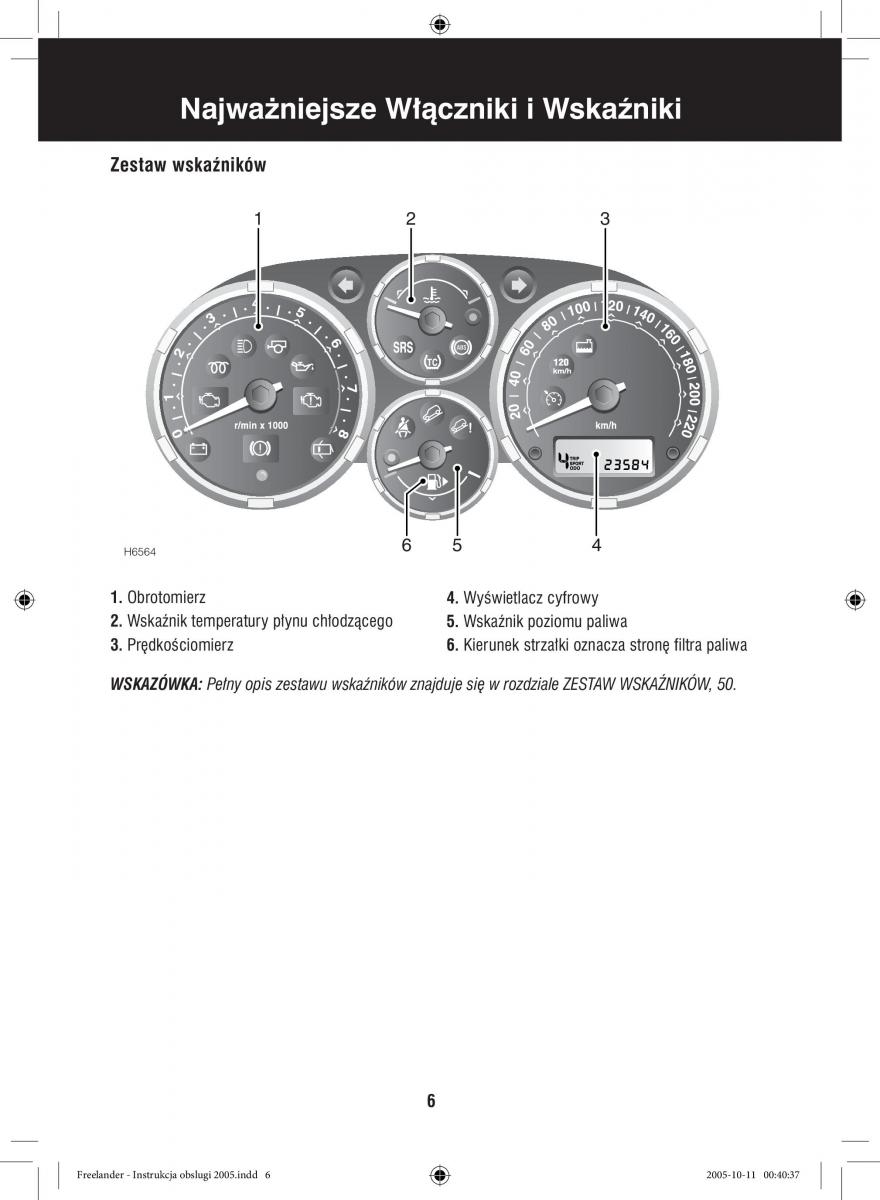 Land Rover Freelander I 1 instrukcja obslugi / page 6