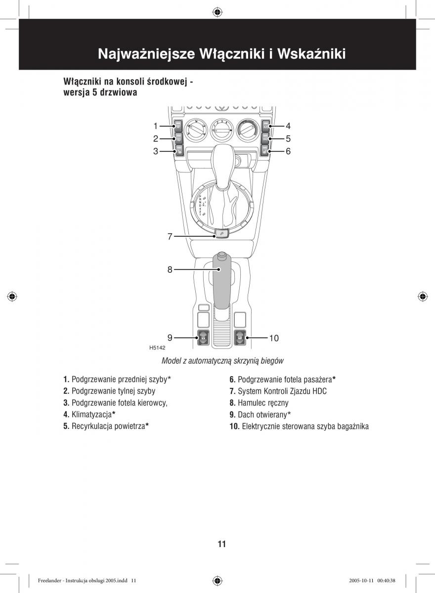 Land Rover Freelander I 1 instrukcja obslugi / page 11