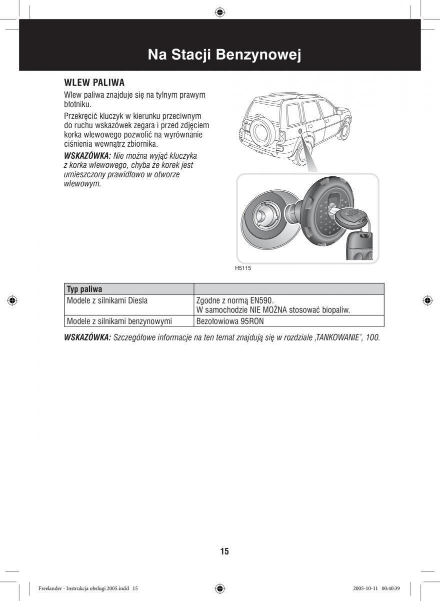 Land Rover Freelander I 1 instrukcja obslugi / page 15