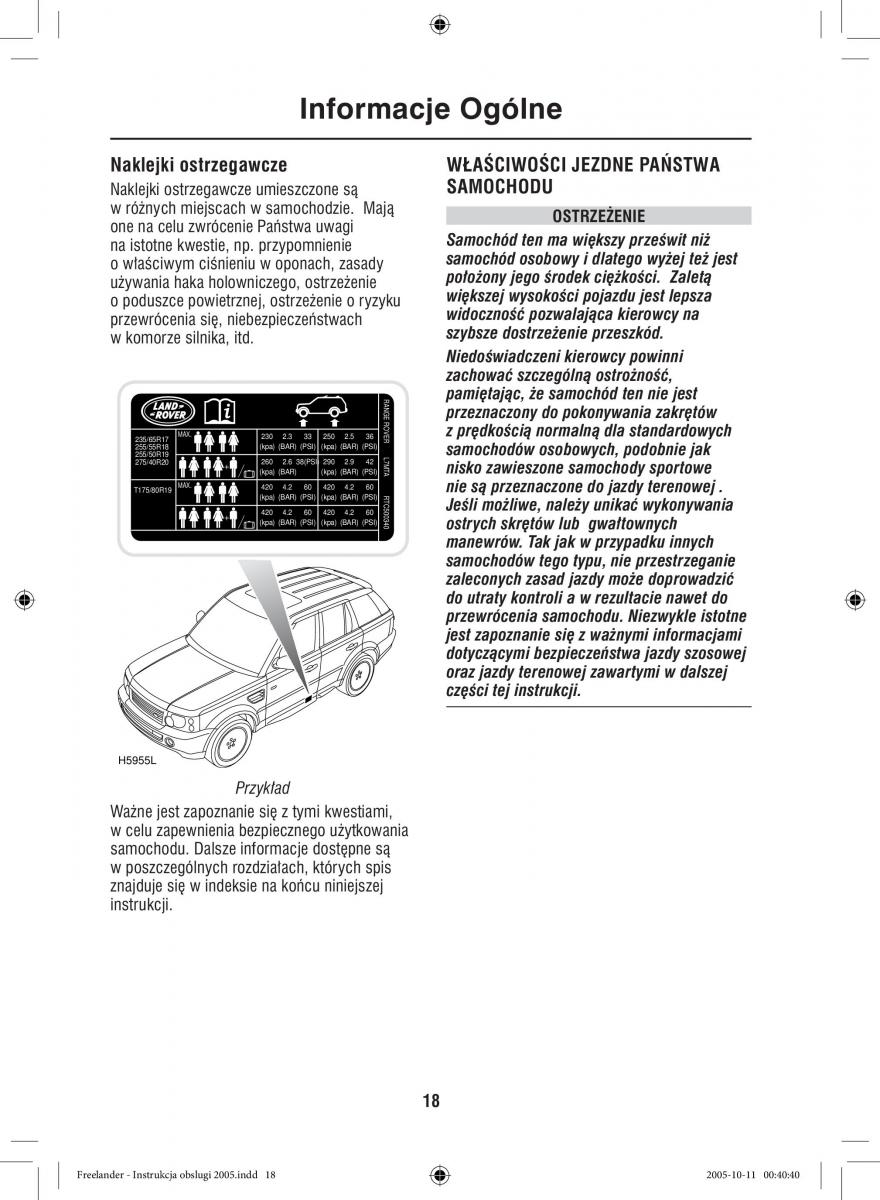 Land Rover Freelander I 1 instrukcja obslugi / page 18