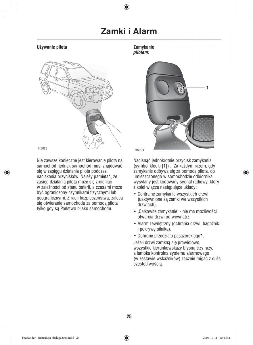 Land Rover Freelander I 1 instrukcja obslugi / page 25