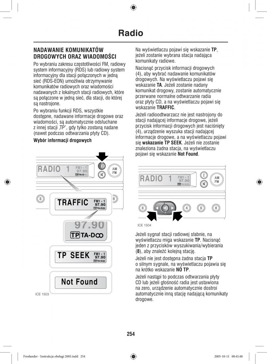 Land Rover Freelander I 1 instrukcja obslugi / page 254