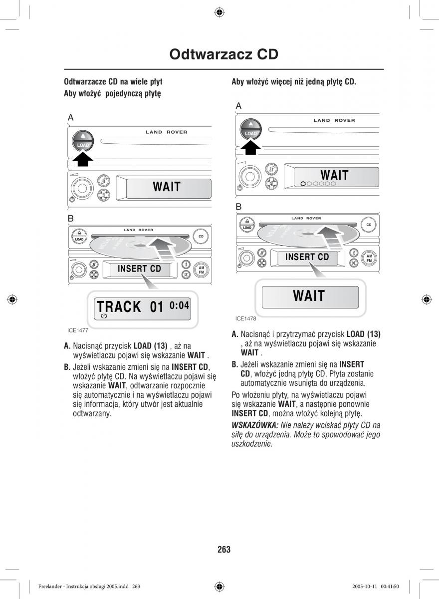 Land Rover Freelander I 1 instrukcja obslugi / page 263