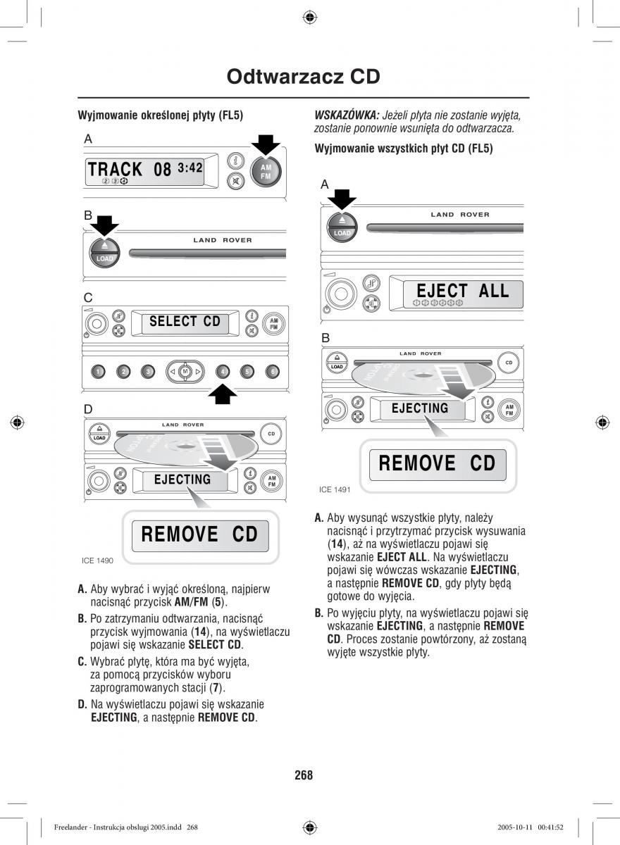 Land Rover Freelander I 1 instrukcja obslugi / page 268