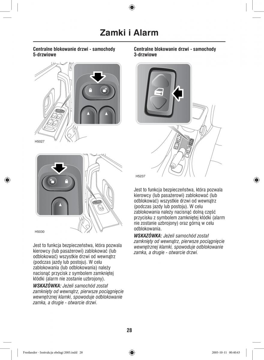 Land Rover Freelander I 1 instrukcja obslugi / page 28