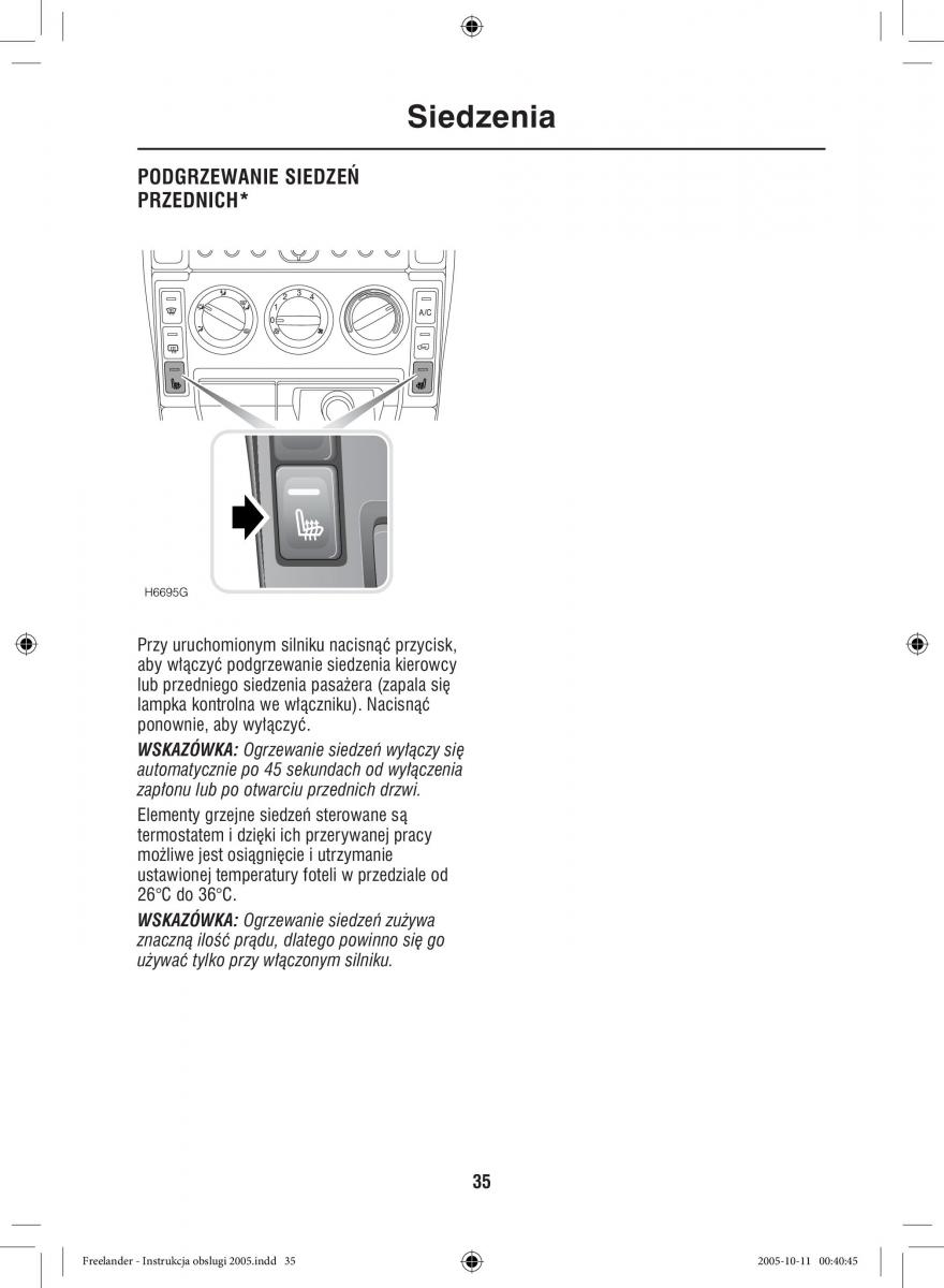 Land Rover Freelander I 1 instrukcja obslugi / page 35