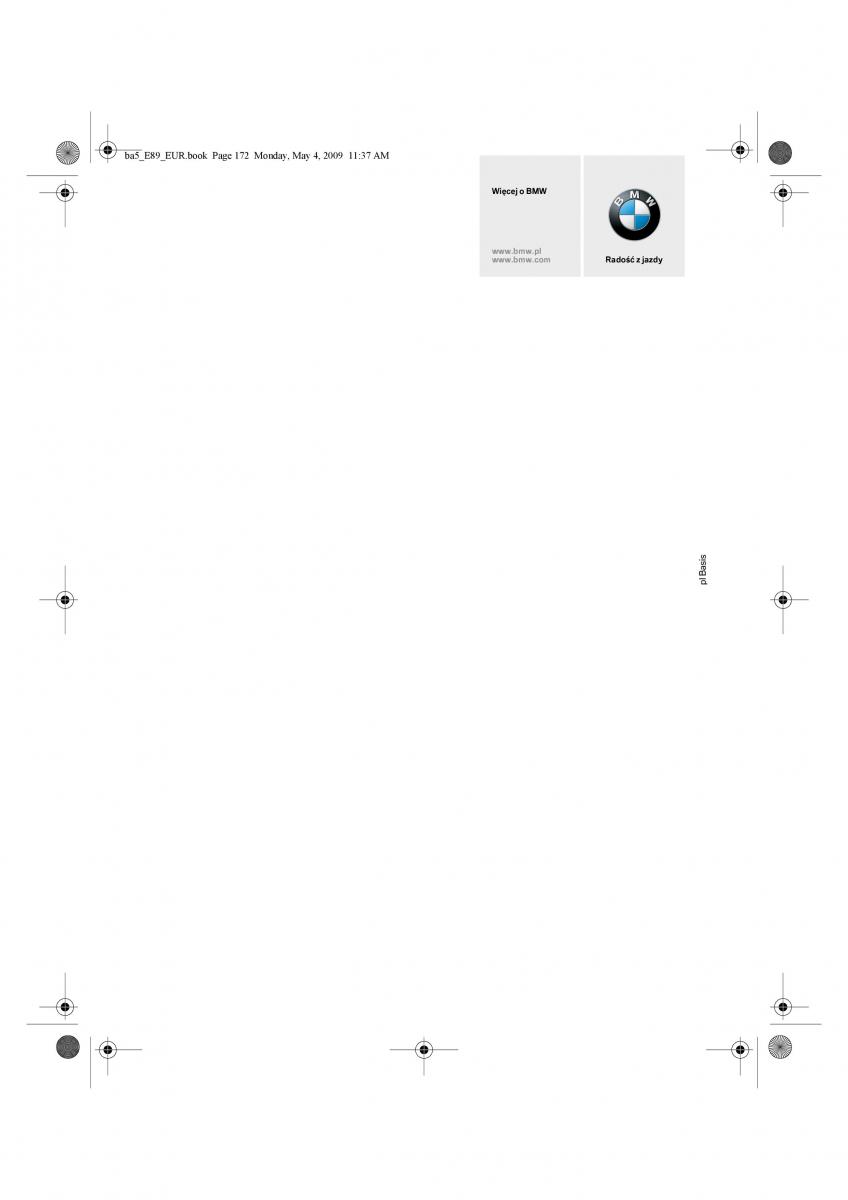 BMW Z4 E89 instrukcja obslugi / page 163