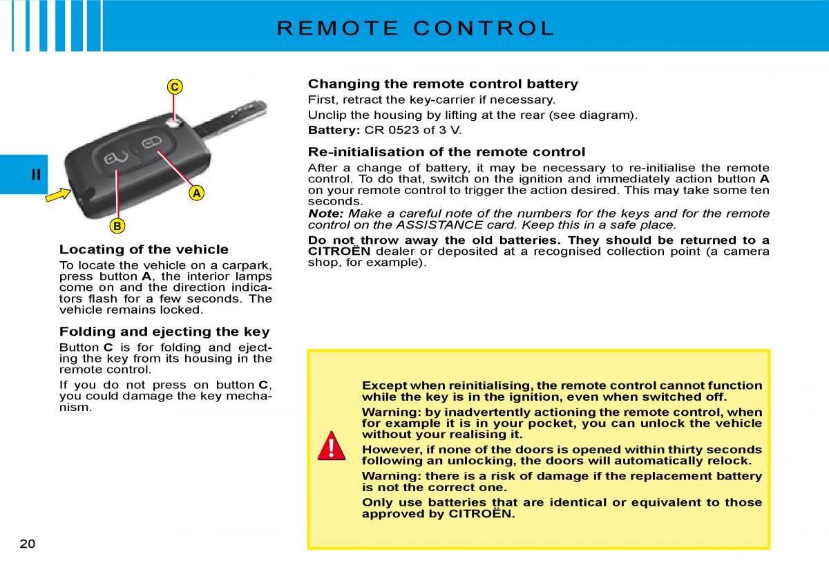 Citroen C2 owners manual / page 2