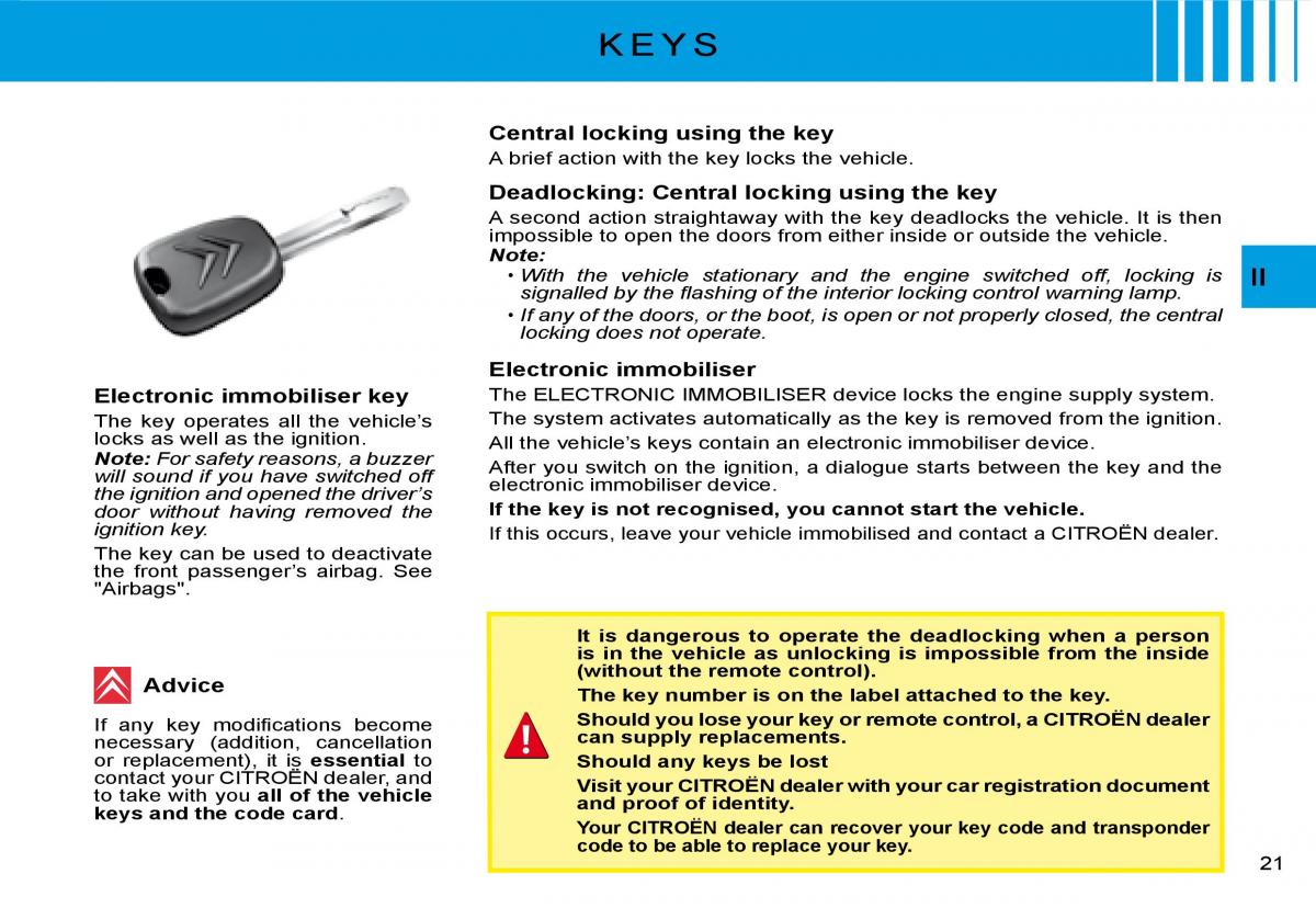 Citroen C2 owners manual / page 3