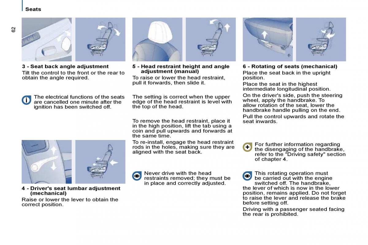 Citroen C8 owners manual / page 61